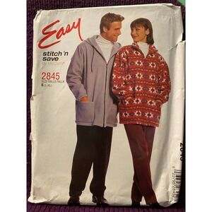 McCalls 2845 unisex top pants sewing pattern sz L